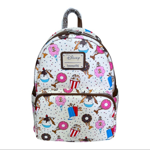 NWT Disney x Loungefly Chip & Dale with Snacks Mini Backpack & Matching Wallet - Picture 4 of 15